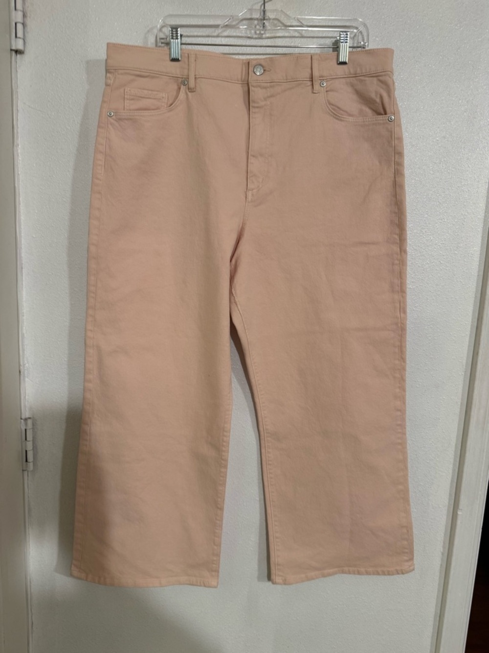 Loft Light Blush wide -Leg ankle Jeans 16 NWOT